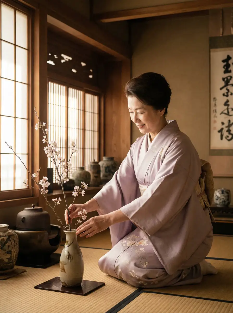 一位优雅的 披荆斩棘2免费观看 在和室中插花